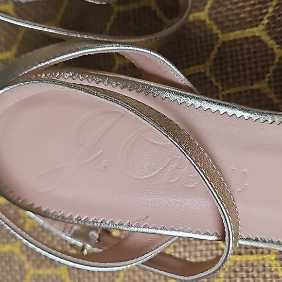 NWOT! J. Crew Gold Shimmer Special Occasion Sandals - Picture 3 of 6